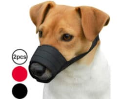 wintchuk Dog Muzzle with Fabric for Small Anti Biting Chewing Breathable Medium and Large Dogs Adjustable Neck