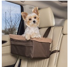 Detachable Leash/Harness and Blanket Ideal Pet Car Seat for Use in Front or Back Seat Sturdy Car Seat for Dogs Up to 25 lbs with Reinforced Frame Pawsome PUPS Deluxe Dog Booster Seat Travel Set 